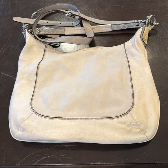 Coach Kristin Spectator Ivory Leather Hobo Bag - Picture 2 of 13